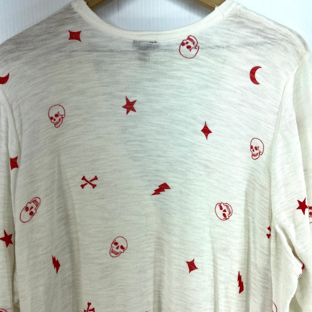 Torrid Button Front Cardigan Sweater White Red Skull Crossbones Womens Plus 4 4X - Picture 11 of 11